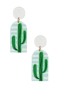 cactus dangle earring