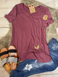 Maroon criss cross top