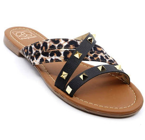 Leopard studded sandal